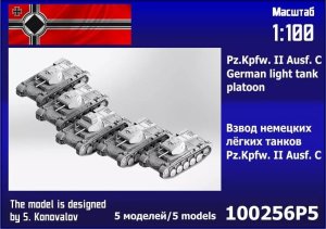 Zebrano 100-256P5 - 1:100 Befehlswagen II German Command Tank Platoon 5 pcs