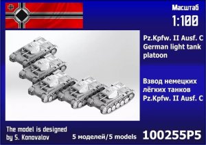 Zebrano 100-255P5 - 1:100 Pz.Kpfw. II Ausf. C German Light Tank Platoon 5 pcs