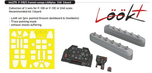 Go to product Eduard 644278 - 1:48 P-51B/C framed canopy LööKplus