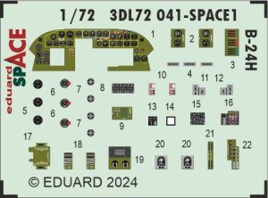 Eduard 3DL72041 - 1:72 B-24H Space 3D Decals + PE