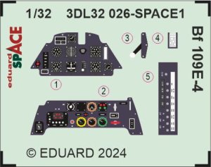 Eduard 3DL32026 - 1:32 Bf 109E-4 Space 3D Decals + PE