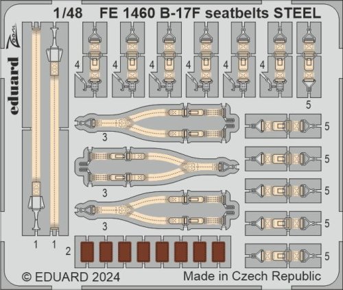 Go to product Eduard FE1460 - 1:48 B-17F seatbelts - Steel