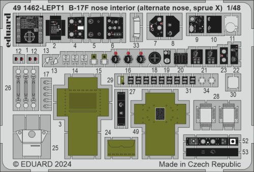 Go to product Eduard 491462 - 1:48 B-17F nose interior - alternate nose, sprue X