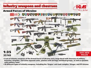 ICM 35749 - 1:35 Infantry Weapons and Chevrons Armed Forces of Ukraine