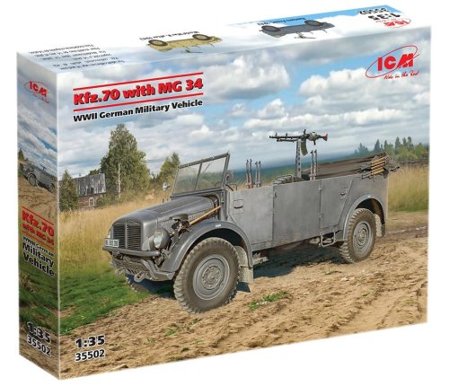 Go to product ICM 35502 - 1:35 Kfz. 70 with MG 34 WWII German Military Vehicle