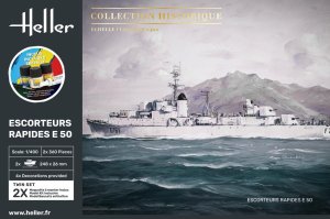 Heller 57093 - 1:400 Escorteurs Rapides E 50 models with paint.