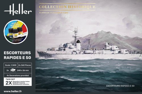 Go to product Heller 57093 - 1:400 Escorteurs Rapides E 50 models with paint.