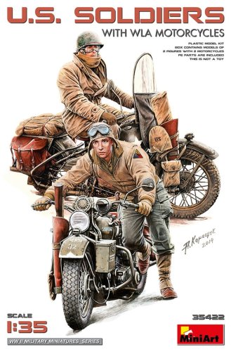 Go to product Miniart 35422 - 1:35 U.S. Soldiers with WLA Motorcycles