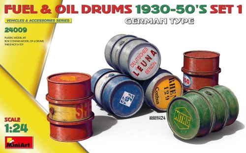 Go to product Miniart 24009 - 1:24 Fuel & Oil Drums 1930-50s Set 1 German Type