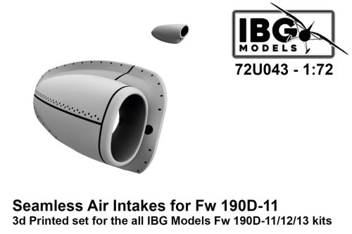 Go to product IBG 72U043 - 1:72 Seamless Air Intakes for Fw 190D-11 3D Printed Set