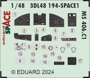 Eduard 3DL48194 - 1:48 MS 406.C1 Space 3D Decals + PE