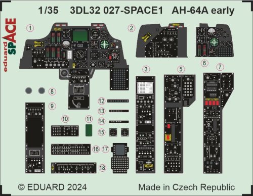 Go to product Eduard 3DL32027 - 1:35 AH-64A early Space 3D Decals + PE