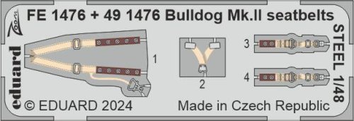Go to product Eduard FE1476 - 1:48 Bulldog Mk.II seatbelts - Steel