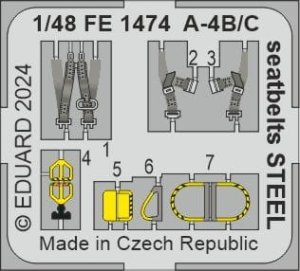 Eduard FE1474 - 1:48 A-4B/C seatbelts - Steel