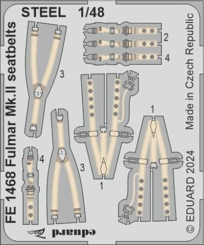 Go to product Eduard FE1468 - 1:48 Fulmar Mk.II seatbelts - Steel