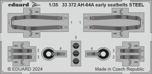 Go to product Eduard 33372 - 1:35 AH-64A early seatbelts - Steel
