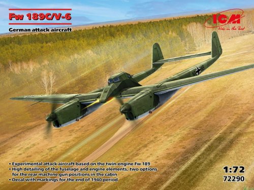 Go to product ICM 72290 - 1:72 Fw 189C/V-6 German Attack Aircraft