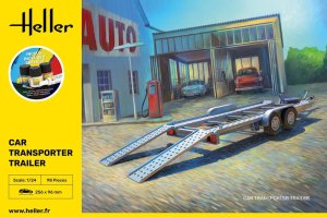 Heller 56774 - 1:24 Car Transporter Trailer model with paints