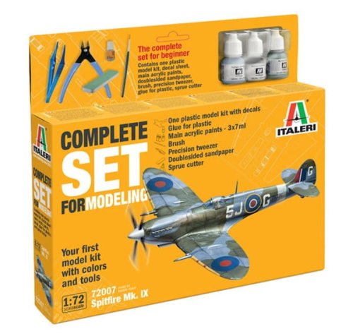 Go to product Italeri 72007 - 1:72 Spitfire Mk IX Complete Set - model with paints and tools