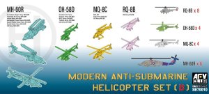 AFV Club SE70010 - 1:700 Modern Anti-Submarine Helicopter Set B MH-60R / OH-58D / MQ-8C / MH-60R