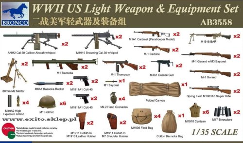 Go to product BRONCO AB 3558 - 1:35 WWII US Light Weapon & Equipment Set