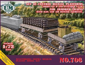 Unimodels UM-MT 706 - 1:72 Set of Control Biaxial Platforms for Armored Trains.