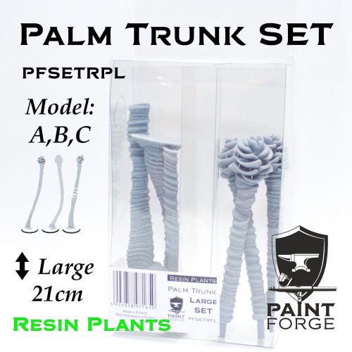 Go to product Paint Forge PFSETRPL - Resin palm tree trunks set of 3 pieces size Large