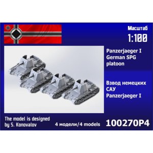 Zebrano 100-270P4 - 1:100 Panzerjaeger I German SPG Platoon 4 pcs.