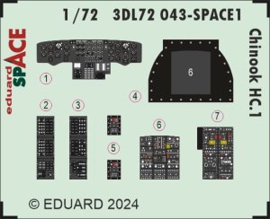 Eduard 3DL72043 - 1:72 Chinook HC.1 Space 3D Decals + PE