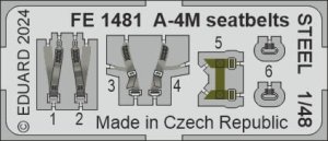 Eduard FE1481 - 1:48 A-4M seatbelts - Steel