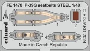 Eduard FE1478 - 1:48 P-39Q seatbelts - Steel