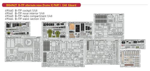 Go to product Eduard BIG49427 - 1:48 B-17F alternate nose frame X Part I