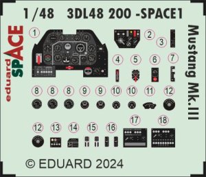 Eduard 3DL48200 - 1:48 Mustang Mk.III Space 3D Decals + PE