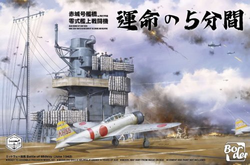 Go to product Border BSF002 - 1:35 Akagi Bridge w/ Flight Deck &amp; Mitsubishi A6M2 Zero Battle of Midway 1942