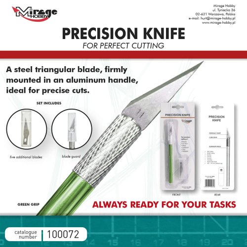 Go to product Mirage 100072 - Green modeling scalpel with blade set