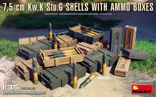Go to product Miniart 35457 - 1:35 7.5 cm Kw.K Stu.G Shells with Ammo Boxes