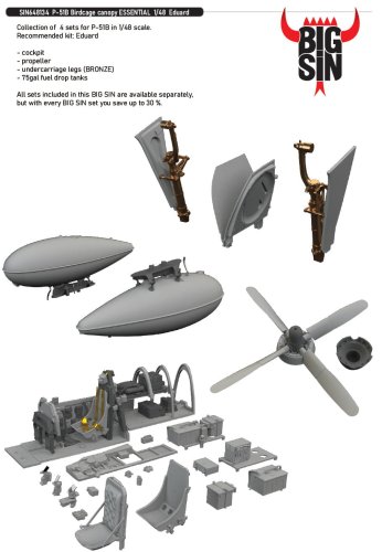 Go to product Eduard SIN648134 - 1:48 P-51B Birdcage canopy Essential