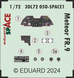 Eduard 3DL72050 - 1:72 Meteor FR.9 Space 3D Decals + PE