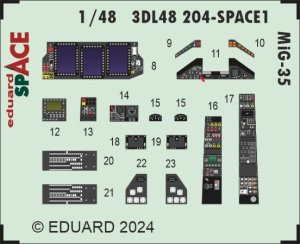 Eduard 3DL48204 - 1:48 MiG-35 Space 3D Decals + PE