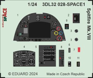 Eduard 3DL32028 - 1:24 Spitfire Mk.VIII Space 3D Decals + PE