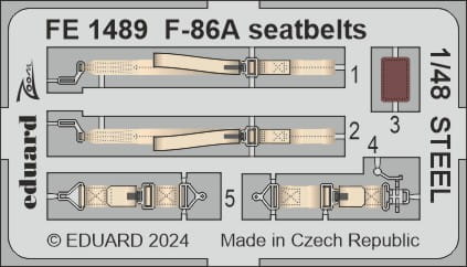 Go to product Eduard FE1489 - 1:48 F-86A seatbelts - Steel