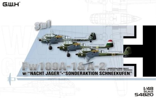 Go to product Great Wall Hobby S4820 - 1:48 Fw 189 A-1 & A-2 w/ Nacht Jager / Sonderaktion Schneekufen
