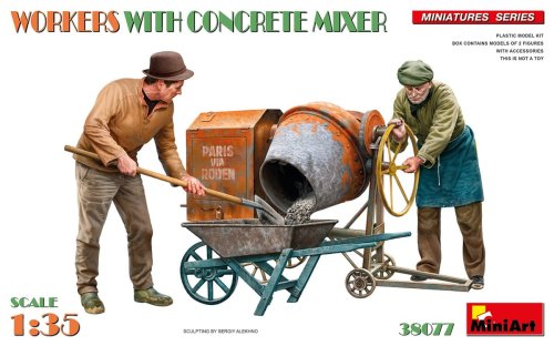 Go to product Miniart 38077 - 1:35 Workers with Concrete Mixer