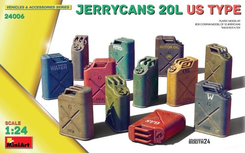 Go to product Miniart 24006 - 1:24 Jerrycans 20L US Type