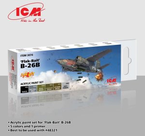 ICM 3074 - Zestaw farb Flak-Bait B-26B