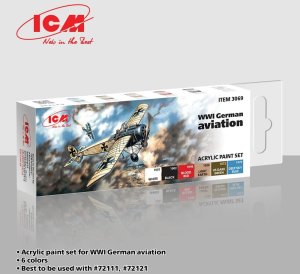 ICM 3069 - Zestaw farb WWI German Aviation