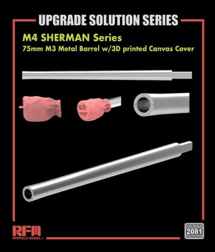 Go to product Rye Field Model 2081 - 1:35 M4 Sherman 75 mm M3 Metal Barrel w/ 3D printed Canvas Cover