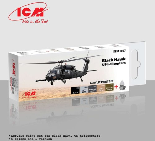 Go to product ICM 3067 - Zestaw farb Black Hawk US Helicopters