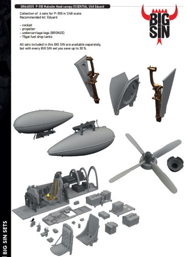 Go to product Eduard SIN648135 - 1:48 P-51B Malcolm Hood canopy Essential