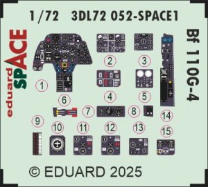 Eduard 3DL72052 - 1:72 Bf 110G-4 Space 3D Decals + PE